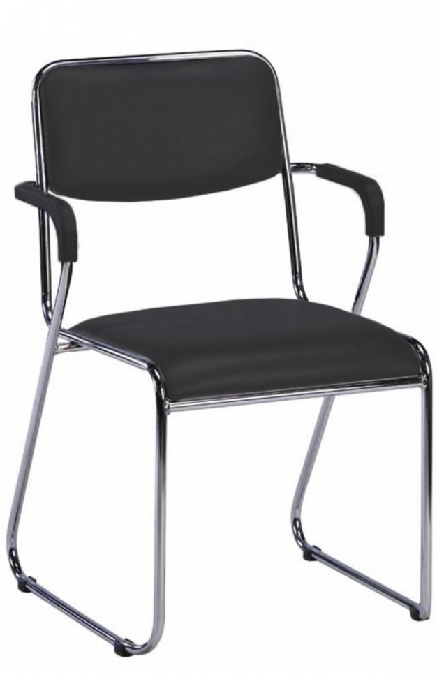 Стул для посетителей Everprof Fix Chrome Plus экокожа черный